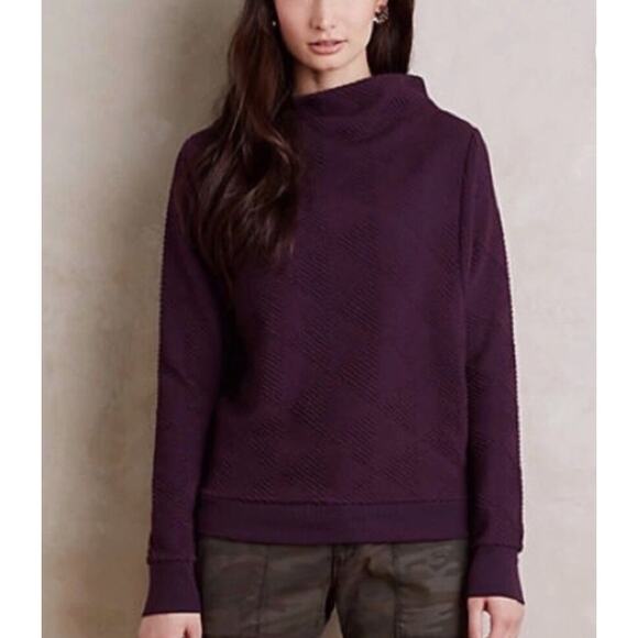 Anthropologie Postmark Jura Purple Funnelneck Sweatshirt – Cozy Chic - Picture 1 of 8